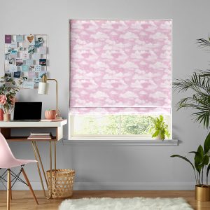 Clouds Pink Roman Blind