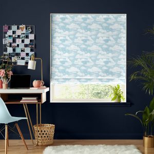 Clouds Blue Roman Blind