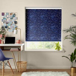 Star Print Blue Roller Blinds