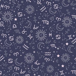 Zodiac Navy & Pink Roman Blind