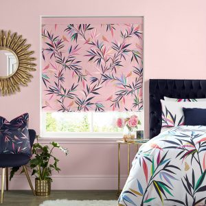 Bamboo Soft Pink Roman Blind