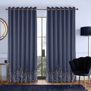 Wisteria Navy Curtain