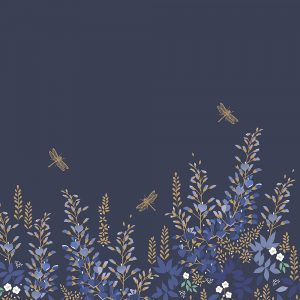 Wisteria Navy Curtain