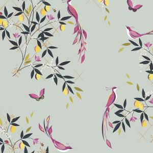 Birds & Trellis Duckegg Curtain