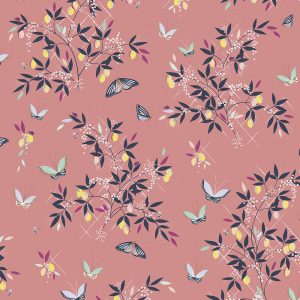 Butterflies & Trellis Peach Curtain