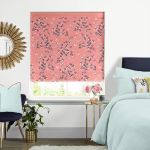 Butterflies & Trellis Peach Roman Blind