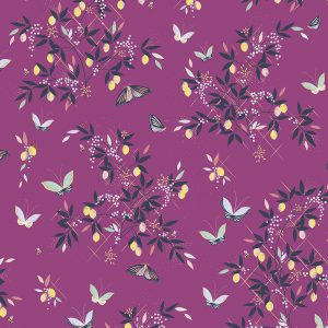 Butterflies & Trellis Purple Roman Blind