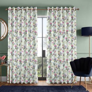 Orchard Floral Duckegg Curtain