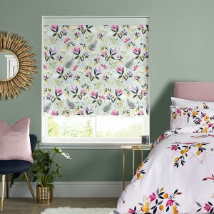 Orchard Floral Duckegg Roman Blind