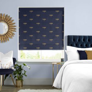 Dragonfly Navy Roman Blind