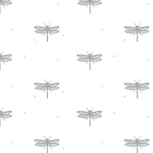 Dragonfly White Curtain