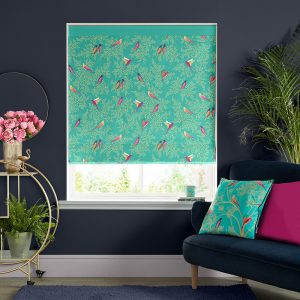 Green Birds  Roman Blind