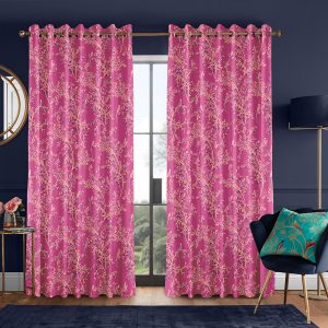 Birds of Paradise  Fuchsia Curtain