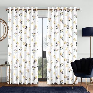 Lemon Cluster White Curtain