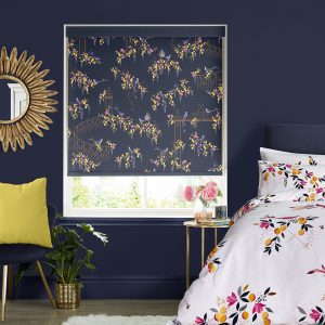 Birds & Gate Deep Navy Roller Blinds