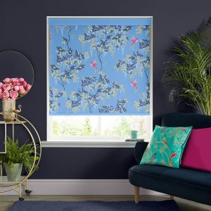 Hummingbird Cornflower Blue Roller Blinds