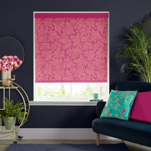 Little Leaves Fuchsia Roller Blinds