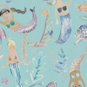 Mermaids Party Aqua Roman Blind