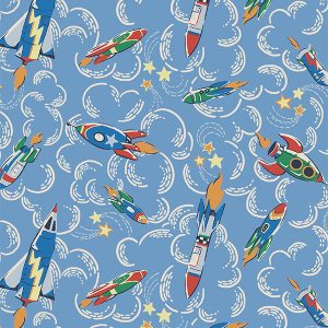 Rocket Mid Blue Roman Blind