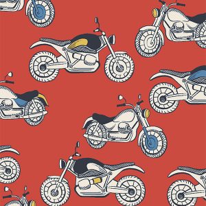 Kids Motorbikes Red Roman Blind