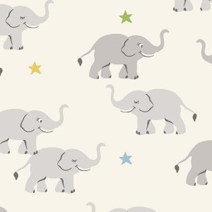 Elephants Cream Roman Blind