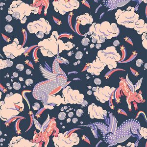 Unicorn Navy Roman Blind