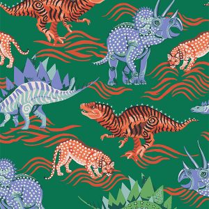 Dinosaur Green Roman Blind