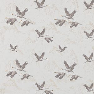 Animalia Embroidered Pale Dove Grey Roman Blind