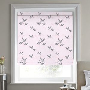 Animalia Embroidered Blush Roman Blind