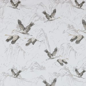 Animalia Embroidered Silver Roman Blind