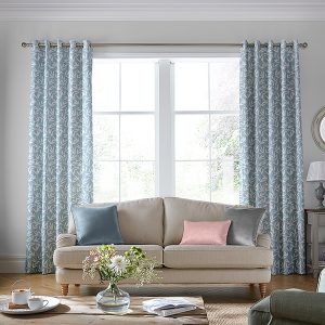 Willow Leaf Chenille Pale Seaspray Curtain