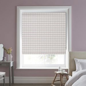 Alphabet Gingham Pink Roman Blind