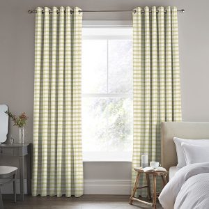 Alphabet Gingham Yellow Curtain