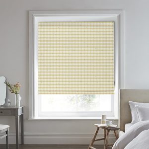 Alphabet Gingham Yellow Roman Blind