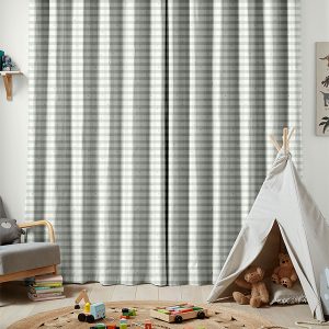 Alphabet Gingham Sage Curtain