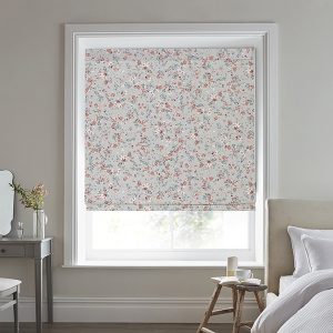 Blossoms Coral Roman Blind