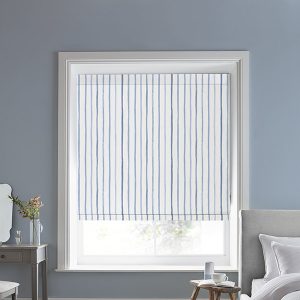 Painterly Stripe Blue Roman Blind