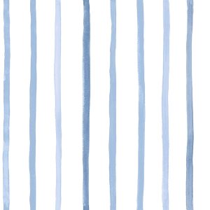 Painterly Stripe Blue Curtain