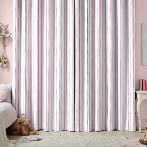 Painterly Stripe Pink Curtain