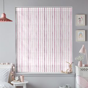 Painterly Stripe Pink Roman Blind