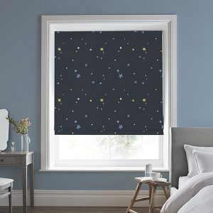 Painterly Stars Midnight Roman Blind