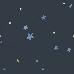 Painterly Stars Midnight Roman Blind