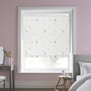 Painterly Stars Pink Roman Blind