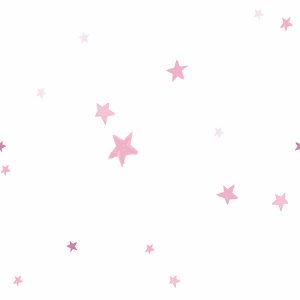 Painterly Stars Pink Roman Blind