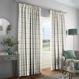 Burford Check Ochre Curtain