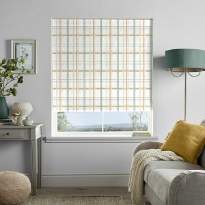 Burford Check Ochre Roman Blind