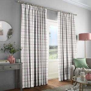 Burford Check Rose Curtain