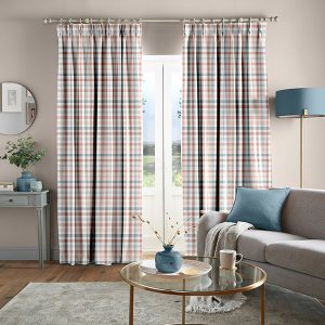 Cove Check Blush Curtain