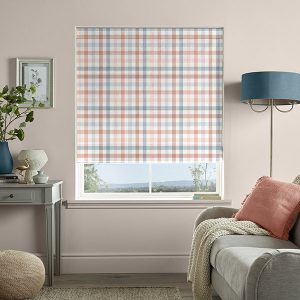 Cove Check Blush Roman Blind