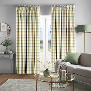 Cove Check Ochre Curtain